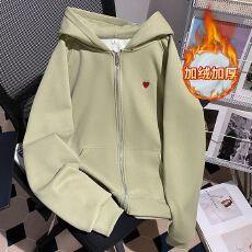 批发纯棉华棉复合真超加绒卫衣拉链开衫<b class='q'>外套</b>秋冬连帽保暖上衣<b class='q'>女装</b>