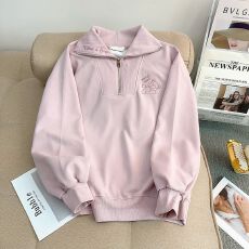 批发华棉复合320克2025春秋薄款刺绣花拉链长袖上衣大码女装200斤