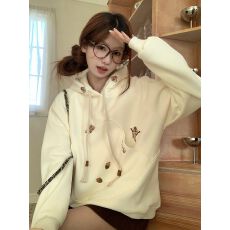 批发纯棉华棉复合真超卫衣女加绒秋冬潮加厚开衫外套连帽保暖上衣