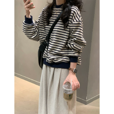 批发针织条纹内搭打底衫女秋冬季2025新款巨好看<b class='q'>长袖</b><b class='q'>t</b><b class='q'>恤</b>上衣chic穿搭