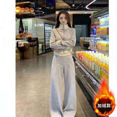 批发高级感套装女冬新款韩系休闲<b class='q'>气质</b>卫衣卫裤盐系穿搭两件套#