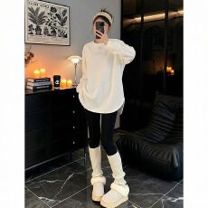 批发280克螺纹德绒 2026春秋季新款韩版长袖<b class='q'>T</b><b class='q'>恤</b>女设计感