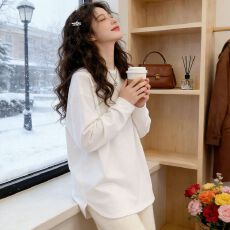 200克95棉5氨纶 2026春秋季新款韩版长袖T恤女设计感