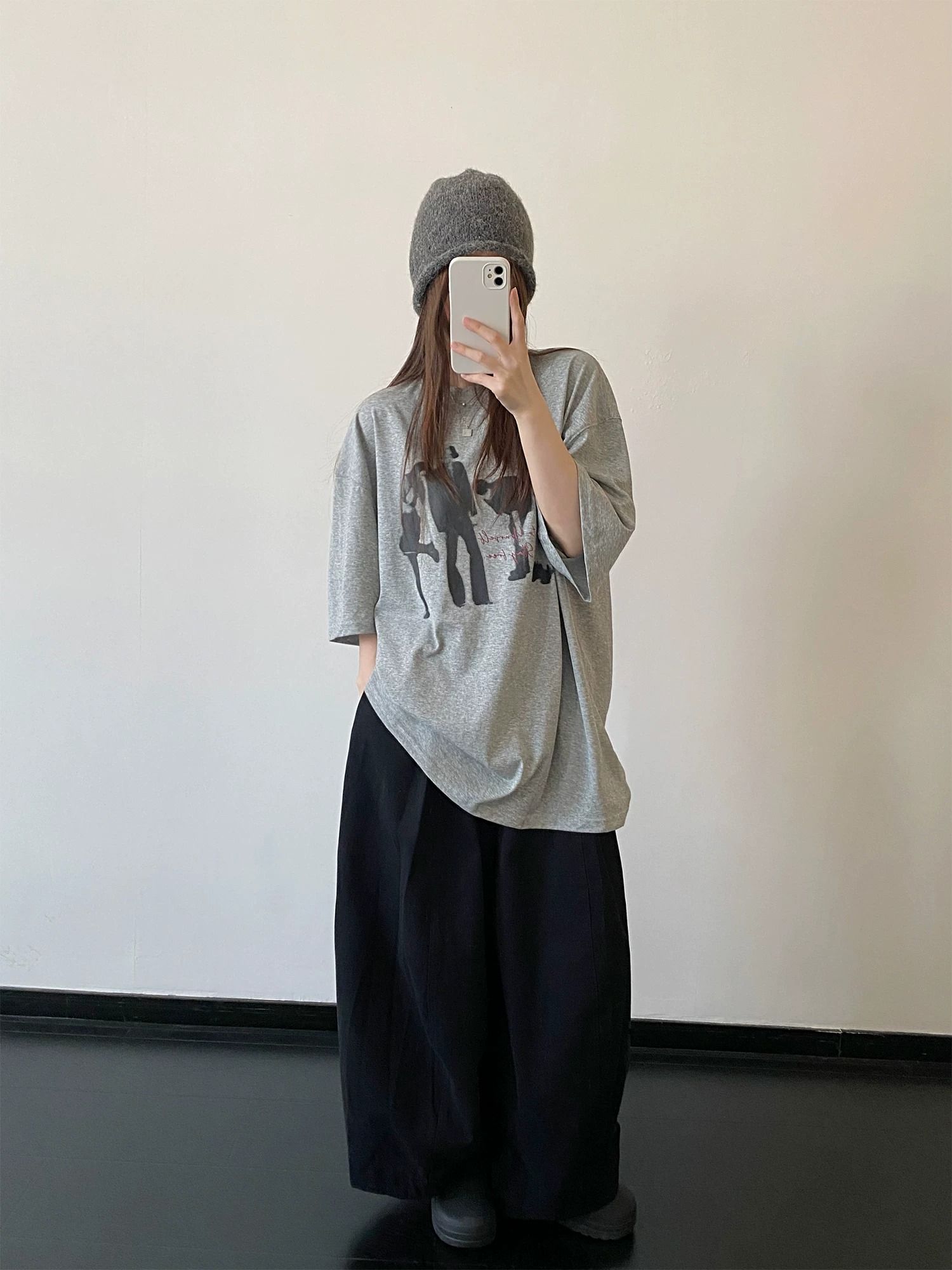 21 순면 210 그램 면 여름 드레스 반팔 티셔츠 여성 한국 스타일 빅 사이즈 루즈핏