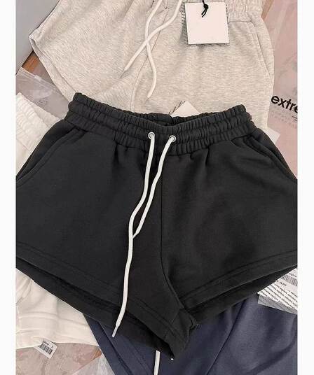 후아 면 순면 복합 아메리칸 4 색 기초 섹션 루즈핏 캐주얼 운동 반바지 핫걸 핫 바지 웨이 바지 허리밴드