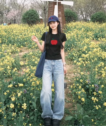 순면 40 220 그램 92 면 8 암모니아 Lun 긍정적 인 어깨 반팔 티셔츠 여성 프린트