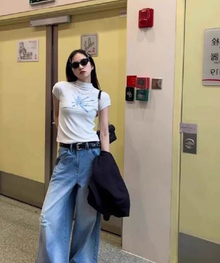 원본 품질 핫걸 아메리칸 프린트 반하이넥 얼음 실크 반팔 여성 티셔츠