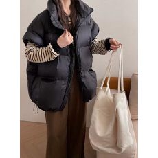 批发2026秋冬新款韩版宽松休闲百搭立领羽绒马甲女短款背心外穿坎肩潮