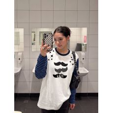 批发220克爽棉长袖t恤打底衫女装<b class='q'>春</b>秋条纹插肩袖新款圆领上衣