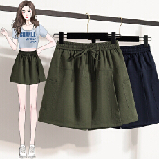 批发5669实价大码夏季显瘦遮胯百搭高腰休闲裤裙女韩系时尚阔腿短裤