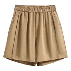 批发大码松紧腰夏款显瘦休闲五分直筒阔腿短裤