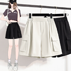 批发美式速干工装短裤女夏宽松a字阔腿冰丝<b class='q'>运动</b>五分裤