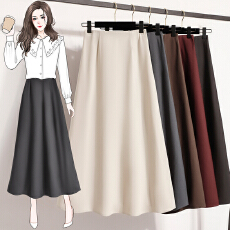 批发春秋<b class='q'>西装</b>洋气纯色半身裙松紧腰设计A字裙气质百搭
