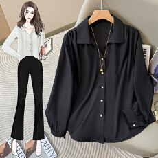 批发66608实拍实价法式v领<b class='q'>衬衫</b>女<b class='q'>衬衣</b>职业面试正装上衣长袖