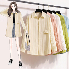 批发法式设计感长袖防晒衬衫<b class='q'>夏</b>小众别致小衫衬衣