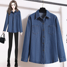 批发7456实拍大码复古<b class='q'>牛仔</b>衬衫港味设计感上衣秋季长袖<b class='q'>韩版</b>衬衫<b class='q'>外套</b>