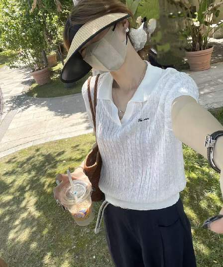 bari 여름 신제품 아마 폴로 칼라 polo 니트 스웨터 꽈배기 얇은 스타일 오래된 돈 바람 미니멀리즘 한 부서 루즈핏 맨위