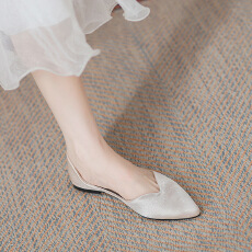 批发2025<b class='q'>夏</b>季新款奶奶平底防滑瓢鞋尖头单鞋女鞋货号