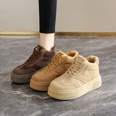 批发2025冬季新款加绒高帮女休闲鞋货号