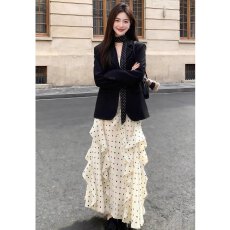 批发早春穿搭一整套2026新款韩系气质富家千金感西服套装连衣裙两件套