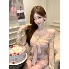 批发实拍2026春季新款辣妹包臀连衣裙女时髦洋气蕾丝拼接短裙法式裙子