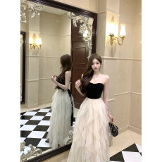 批发实拍宴会抹胸晚礼服女2026新款高级感生日连衣<b class='q'>裙</b>轻奢小众高端年会