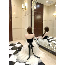 批发实拍宴会抹胸晚礼服女2026新款高级感生日<b class='q'>连衣裙</b>轻奢小众<b class='q'>高端</b>年会