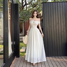 批发实拍 2026月神一衣多穿夏季礼服裙白月光抹胸<b class='q'>网纱</b>大摆连衣长裙