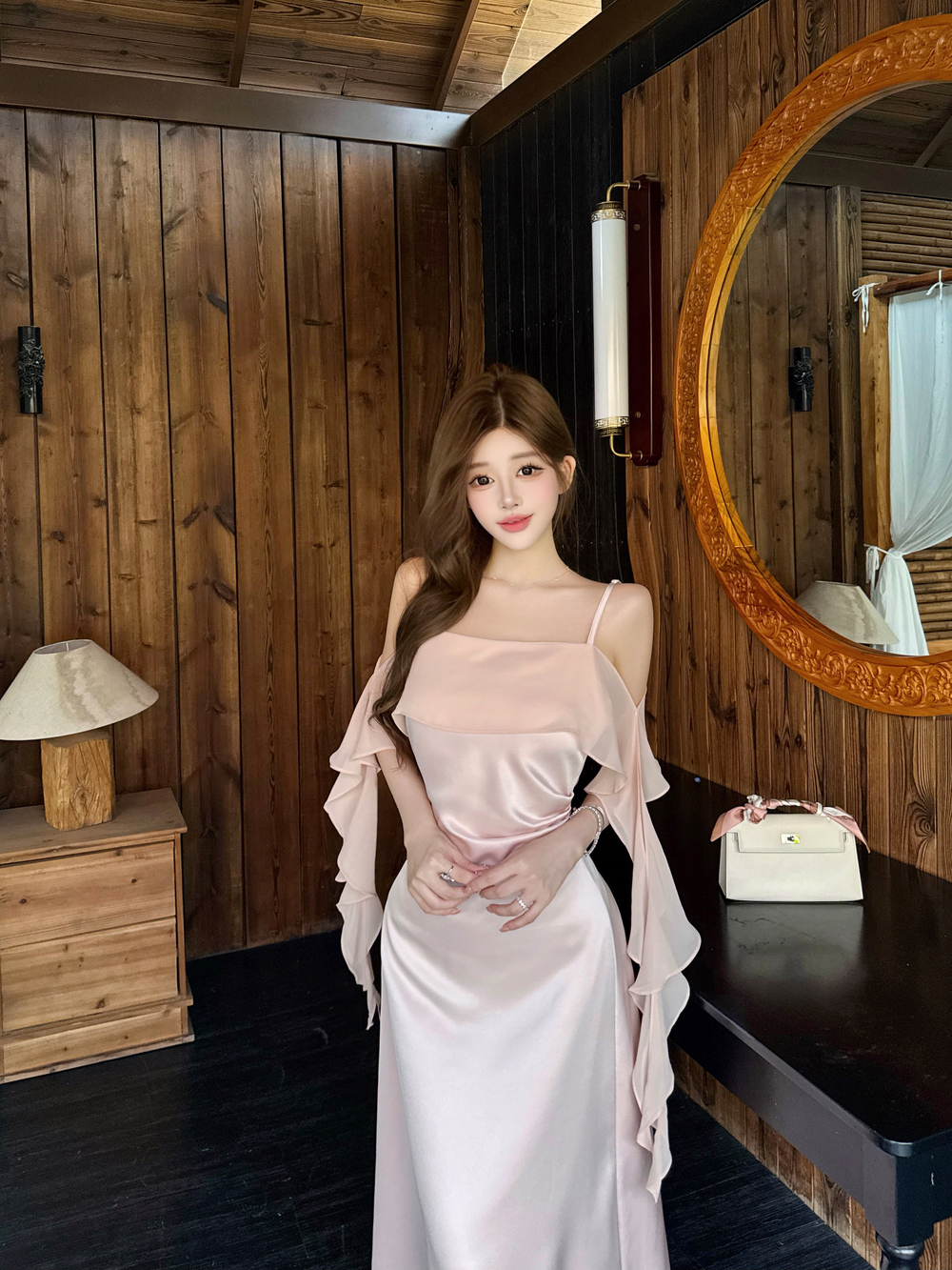 실사 낭만주의 바람 ins 몸매 가꾸기 종류 프릴 슬립 허리 수축 여성 드레스 여름 분위기 센스 품격 한 마디 롱 스커트