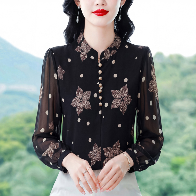 RY2827# 2026春夏季薄款外穿冰丝衬衫洋气长袖雪纺防晒小衫