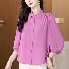 批发高档<b class='q'>真丝</b>新款韩版美林麻<b class='q'>衬衫</b>上档次减龄春季新款打底衫休闲衫