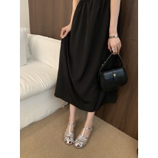 批发编织镂空包头侧空包跟猪笼鞋女夏季平底复古仙女风平底罗马凉鞋