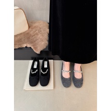 批发2025冬季新款玛丽珍水钻一字带圆头厚底内增高毛毛鞋