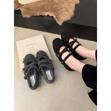 批发复古芭蕾舞风交叉扣带平底玛丽珍鞋女鞋子2025新款秋冬美拉德单鞋