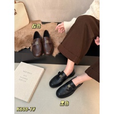 批发<b class='q'>复古</b>棕色金币乐福鞋女秋冬新款英伦风粗跟单鞋小皮鞋一脚蹬女鞋子