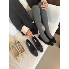 批发2025<b class='q'>冬</b>季新款水貂毛加绒粗跟蝴蝶结单鞋百搭通勤单鞋简约