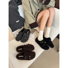 内增高加绒毛呢子复古方头单鞋厚底乐福鞋女秋冬新款英伦风小皮鞋