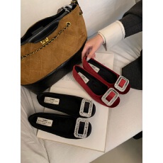 黑丝绒~高级晚宴miu系内增高加绒水钻方扣单鞋女2025新款软底单鞋