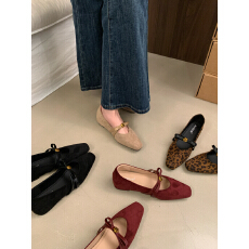 批发法式复古内增高绒面尖头玛丽珍鞋女2026<b class='q'>春</b>款季新款一字带浅口单鞋