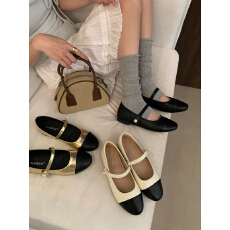 批发2026春季新款法式平底浅口小香风单鞋气质配裙子晚风玛丽珍鞋