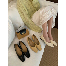 批发法式气质玛丽珍鞋一脚蹬内增高<b class='q'>通勤</b>单鞋时尚简约方头瓢鞋