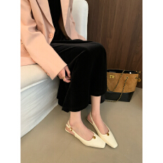 批发温柔小香风包头凉鞋女外穿2026年春<b class='q'>夏</b>新款法式坡跟后空晚晚单鞋女