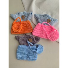 批发拉噗噗17cm娃衣 实拍巴多按亮色粗针勾花套装