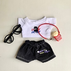 批发拉噗噗17cm娃衣 实拍休闲T恤上衣＋牛仔裤裤子套装