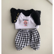 批发拉噗噗17cm娃衣 实拍运动风可爱淑女工装公仔套装