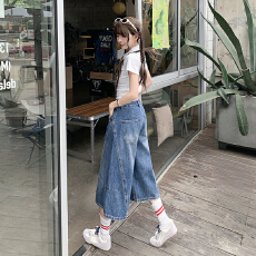 批发点赞欧货复古高腰七分阔腿牛仔短裤<b class='q'>女</b>宽松百搭休闲直筒中裤1