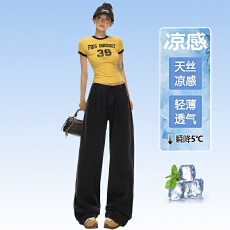 批发｜ 莱赛尔天丝千禧辣妹风<b class='q'>糖果</b>系<b class='q'>色</b>宽松阔腿<b class='q'>休闲裤</b>