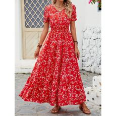 批发已出货欧美法式显瘦感碎花<b class='q'>连衣裙</b>女辣妈夏装收腰显瘦a字蛋糕裙