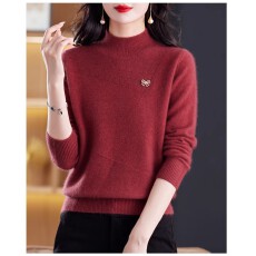 批发秋冬半高领羊毛衫女宽松内搭毛衣洋气<b class='q'>中老年</b><b class='q'>妈妈</b>装厚款针织打底衫