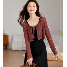 批发披肩配吊带裙外搭女坎肩夏天新款时尚高端冰丝<b class='q'>针织</b><b class='q'>开衫</b>薄防晒外套